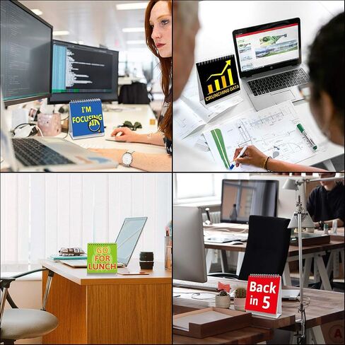 علامات مكتب الأرض الفاخرة: 30 رسائل مضحكة مضحكة ، بلاستيك أسود ، 5 "× 5" مربع ، لافتات ديكور المكتب in Kuwait
