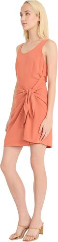 Donna Morgan Women's Sleeveless Scoop Neck Mini Side Tie Detail-Elegant Drapey Twill Wedding Guest Cocktail Dress in Saudi Arabia