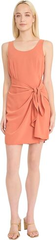 Donna Morgan Women's Sleeveless Scoop Neck Mini Side Tie Detail-Elegant Drapey Twill Wedding Guest Cocktail Dress in Saudi Arabia