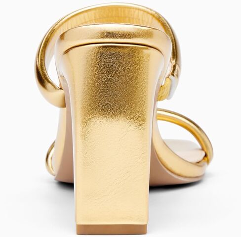 Coutgo Womens Square Open Toe Heeled Sandals Two Strap High Heel Backless Dress Slip On Mules in Saudi Arabia