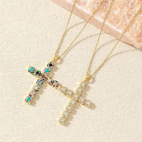 Cross Necklace for Women,Cross Crucifix Pendent Necklace Stainless Steel Cross Necklace Dainty Chain Necklace for Women on Anniversary Birthday Chrismas in Kuwait
