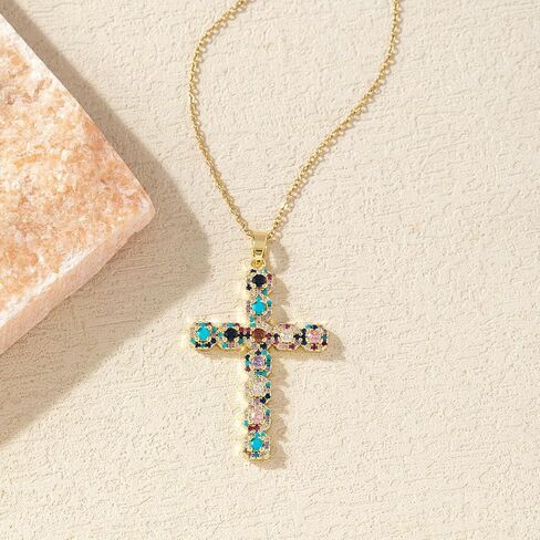 Cross Necklace for Women,Cross Crucifix Pendent Necklace Stainless Steel Cross Necklace Dainty Chain Necklace for Women on Anniversary Birthday Chrismas in Kuwait