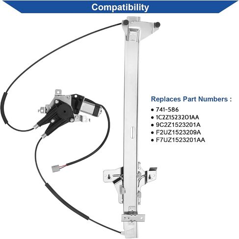 741-587 منظم نوافذ الطاقة لجانب الراكب الأمامي الأيمن مع محرك متوافق مع Ford E-150 2003-2014/ E-250 Econoline 1992-2002/ E-350 E-450 E-550 Super Duty، استبدل OE 1C2Z 1523200-AA in Kuwait