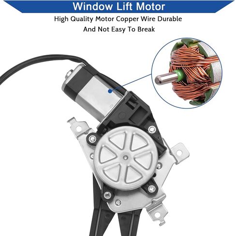 741-587 منظم نوافذ الطاقة لجانب الراكب الأمامي الأيمن مع محرك متوافق مع Ford E-150 2003-2014/ E-250 Econoline 1992-2002/ E-350 E-450 E-550 Super Duty، استبدل OE 1C2Z 1523200-AA in Kuwait