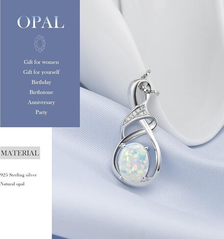 HXZZ Fine Jewelry Birthstone Gifts for Women Natural Gemstone Topaz Amethyst Opal Garnet Peridot Citrine Sterling Silver Pendant Necklace Birthday Gift for Wife Mom in Saudi Arabia