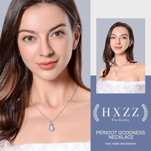 HXZZ Fine Jewelry Birthstone Gifts for Women Natural Gemstone Topaz Amethyst Opal Garnet Peridot Citrine Sterling Silver Pendant Necklace Birthday Gift for Wife Mom in Saudi Arabia