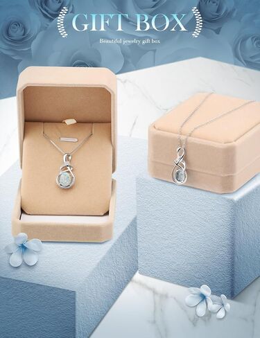 HXZZ Fine Jewelry Birthstone Gifts for Women Natural Gemstone Topaz Amethyst Opal Garnet Peridot Citrine Sterling Silver Pendant Necklace Birthday Gift for Wife Mom in Saudi Arabia
