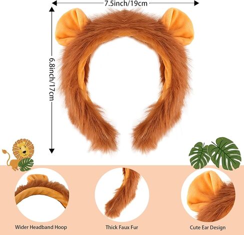 Lion Costume, Cheetah Costume, Pig Ears Headband and Tail, Animal Family Halloween in Saudi Arabia