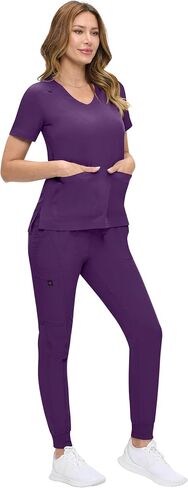 Natural Uniforms Womens Ultra-Soft Luxe Stretch Jogger Scrub Set with Regular and Petite Sizes in Saudi Arabia