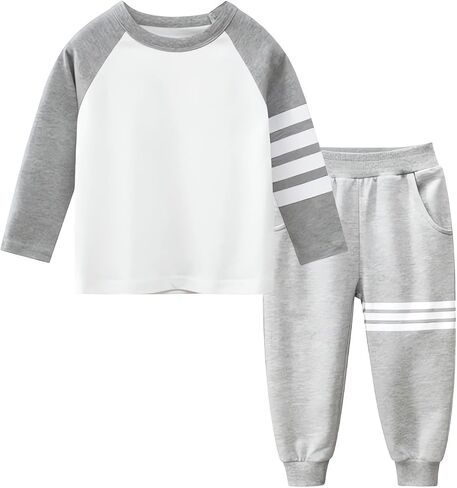 Boys Children Spring Fall Long Sleeve Sportswear Shirt T-Shirt Pants Cotton O-Neck Suit in Saudi Arabia