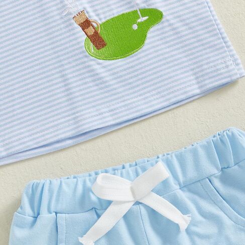Thorn Tree Toddler Boys Summer Clothes Button Lapel Collar Golf Carts T-Shirt Elastic Waist Shorts 2Pcs Outfits Set in Saudi Arabia
