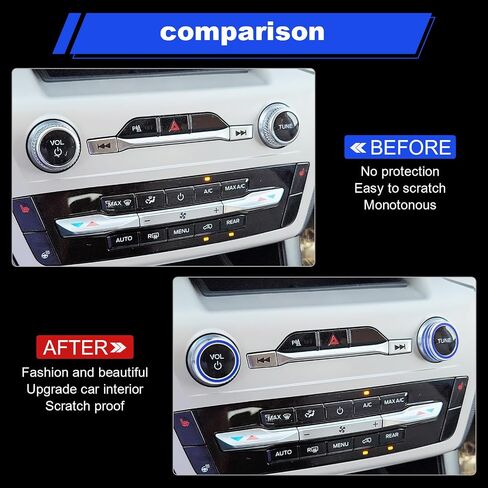 PIFOOG Accessories Fit for Ford Explorer 2025 2024 2023 2022 2021 2020 Volume Knob Covers Decal Adiuo VOL Tune Switch Trim Decor Stickers Car Interior Panels Parts Decoration Blue Aluminum Alloy 2Pcs in Saudi Arabia