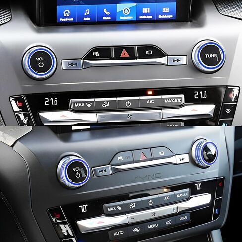 PIFOOG Accessories Fit for Ford Explorer 2025 2024 2023 2022 2021 2020 Volume Knob Covers Decal Adiuo VOL Tune Switch Trim Decor Stickers Car Interior Panels Parts Decoration Blue Aluminum Alloy 2Pcs in Saudi Arabia