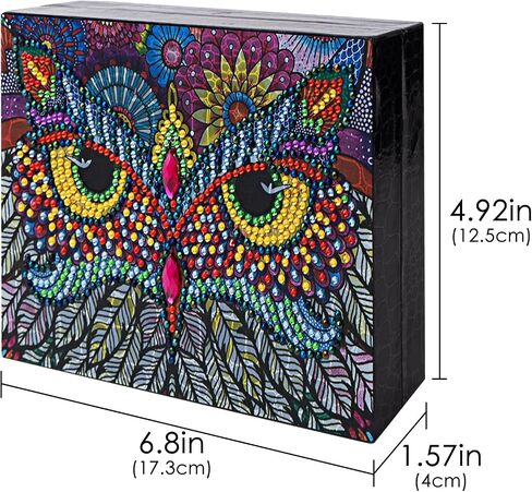 JANKINGS DIY 5D Elephant Diamond Painting Jewelry Box Special Shaped Crystal Rhinestone Diamond Case Storage Organizer PU Leather Jewelry Box for Women Girls Necklace Earrings Rings in Saudi Arabia