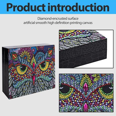 JANKINGS DIY 5D Elephant Diamond Painting Jewelry Box Special Shaped Crystal Rhinestone Diamond Case Storage Organizer PU Leather Jewelry Box for Women Girls Necklace Earrings Rings in Saudi Arabia
