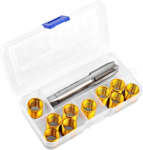 Spark Plug Thread Repair Kit, High Speed Steel Tap Spark Plug with M14x1.25 Inserts and M16x1.25 Tap Kit, Spark Plug Thread Repair Tools for Automotive Engine Repair(M14) in Saudi Arabia