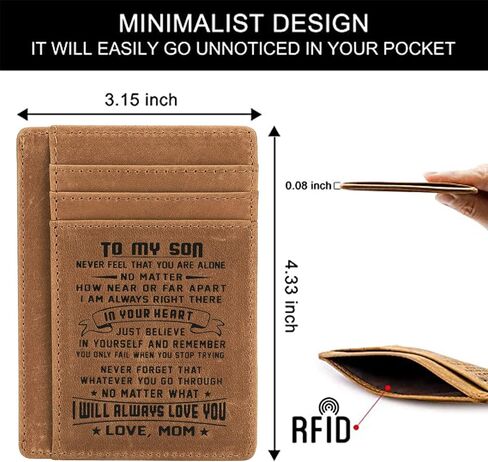 Son Memorial Gifts - Personalized Pocket Wallet For Daughter Gifts - 18th Birthday Graduation Christmas Gifts in Saudi Arabia