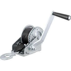 CURT 29433 Manual Hand Crank Boat Trailer Winch, 900 lbs Capacity, 6-1/2-In Handle, 3.25:1 Gear Ratio, 15' Strap