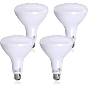 Bioluz LED 4 عبوات من مصابيح LED BR40 الأكثر سطوعًا 90 CRI فورية على أبيض دافئ 2700K 16W = 120W لمبة بديلة 1400 لومن داخلي/خارجي مصباح قابل للتعتيم ناعم UL مدرج عنوان 20 متوافق