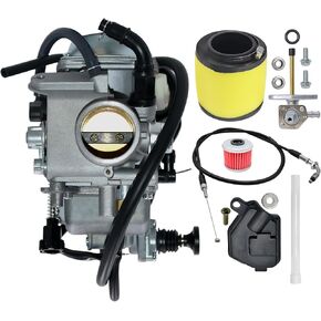 TRX350 Carburetor for Honda 16100-HN5-M41 FourTrax Rancher 350 TRX350FE/FM/TE/TM/ES 2000 2001 2002 2003 2004 2005 2006 (All) New Carb with Air Fuel Filter