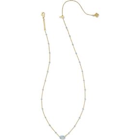 Kendra Scott Womens Mini Elisa Enamel Frame Short Pendant Necklace Gold Periwinkle Illusion One Size