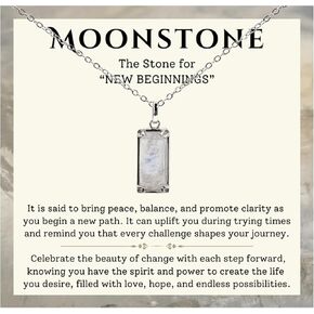 قلادة Moonstone 925 Sterling Silver Necklace للنساء. مجوهرات مونستون هدايا جديدة للنساء. قلادة الحجر القمر مجوهرات ذات مغزى in Kuwait