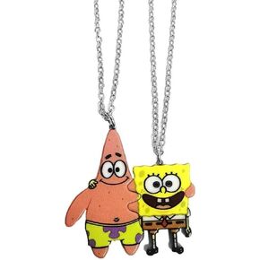 TCB Creations Sponge Cartoon Bob و Patrick BFF Puzzle قطع قلادة قلادة من 2