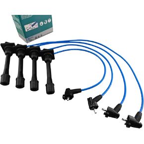 High Performance Racing Spark Plug Wires Compatible with Prizm Celica Corolla Paseo 1.5L 1.6L 1.8L 5EFE 4AFE 7AFE L4 Gas 1992-1997 Blue