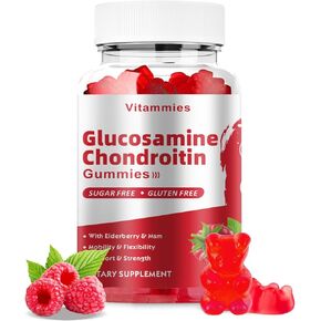 Glucosamine chondroitin Gummies مع MSM & Elderberry قوة إضافية - دعم مشترك ، ملحق لدعم المناعة المضاد للأكسدة للبالغين ، والرجال والنساء المعادن ، والإنزيم Q10 ، و DHA - 60 Orange Gummies