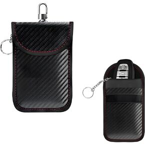 Faraday Pouch for Car Keys, Signal Blocking RFID Faraday Bag Cage, Anti-Theft Key Fob Pouch Protector (Medium)