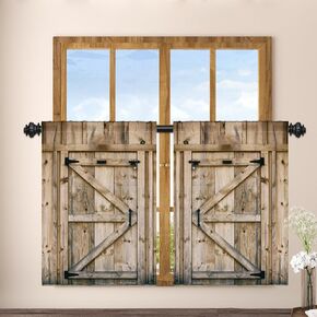 RELAISS 26 × 36 بوصة مزرعة مزرعة دباب خشبي الطبقات ستائر قضيب الجيب نصف الستائر نافذة رجع