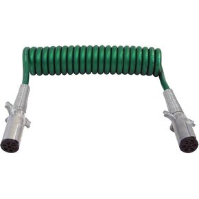 Tectran 7-Way ABS Duty Duty PowerCoil | موت سدادات الصب مع حراس الربيع | 4/12-2/10-1/8 مقياس | جودة قسط | 12 "مقطورة الرصاص | الأخضر | (15 'الطول × 12" الرصاص الجرار)