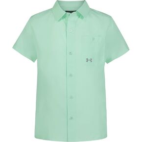 Under Armor Boys 'Outdoor Sleeve Shirt ، زر منسوج لأسفل ، خط العنق المتقلب