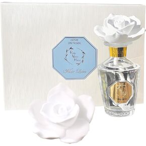 مجموعة Diffuser Reed ، Pretty Valley Home Diffuser Rose Petals Gypsum White Flower Oil 100ml / 3.38fl Oz صندوق هدايا لحمام مكتب الحمام ديكور غرفة المعيشة (Magnolia & Orchid)
