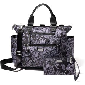 Baggallini Womens 3-in-1 Convertible Backpack, Black Hydrangea, One Size US