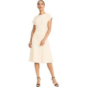 Maggy London Women's Classic Crew Neck Short Sleeve Midi-Special Occasion Fitted A-line Wedding Guest Wear to Work Dress