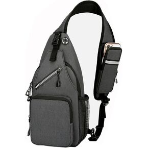 Waterproof Sling Bag for Men Crossbody Bag Shoulder travel Backpack Sling with USB Charging Port Anti Theft Cross Body Bag Chest Daypack for Hiking Sports Running Women-Black