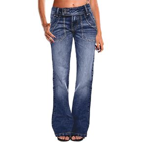 Flamingals Low Rise Wide Leg Jeans for Women Baggy Jeans Denim Trouser Jeans Flare Dress Pants in Saudi Arabia