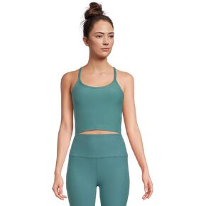 Beyond Yoga Women's Spacedye Slim Racerback Cropped Tank Deep Aqua Heather Small
