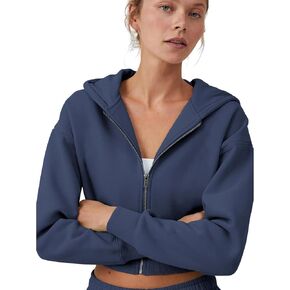 نانجون للسيدات الكامل zip fleece hoodies jundies الموضة عالية الخصر من النوع الثقيل ملابس الملابس غير الرسمية قمم مريحة أربعة مواسم