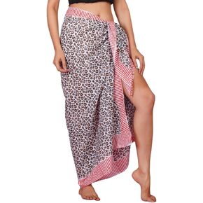 تنورة ملفوفة من القطن بنسبة 100% من Sarong Beach Pareo - تنورة ملفوفة مثالية للصيف لتغطية ملابس السباحة في الصيف in Kuwait