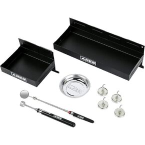 ARES 62037 9-Piece Shelf and Tool Set - Includes 6-Inch, 12-Inch Magnetic Shelves, Magnetic Tray, Pick-Up Tool, Telescoping Mirror, Hook Set