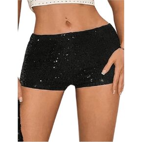 شورت Soly Hux للنساء للترتر المرن Low Rise Y2K Party Streetwear Mini Shorts