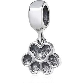 Puppy Dog Paw Charm 925 Sterling Silver Pet Charm Dog Charm for Bracelet (B)