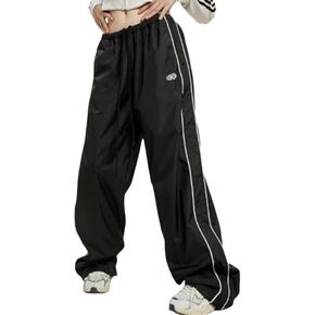 Y2k Track Pants Men Baggy Sweatpants Loose Striped Parachute Pants Wide Leg Hip Hop Streetwear