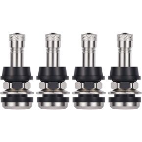 Vaincre 4 PCS TR416 سيقان الصمام المعدني ، صمام الإطارات عالي الضغط يناسب الجبل الخارجي 0.453 "و 0.625" حافة ، 1 1/2 "(الفضة)