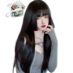 wig premium line 【 active top stylist produce 】 6 items set inner color line women's original wig semi-long small face effect（hime pink DY22A）