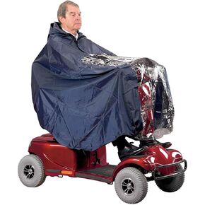 Wheelchair Poncho Hooded Poncho Full Waterproof Coverage Cape for Old Scooters Electric Four Wheeler Mobility Scooters