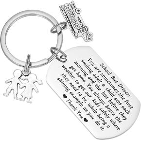 AHAETH Bus Driver Appreciation Gifts Keychain for Men Women Male Retirement Present Funny Retired Super Bus Driver School Bus Keychain