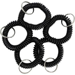 Stretchable Plastic Wrist Coil Wrist band Key Ring Chain Holder 50 pcs (White)